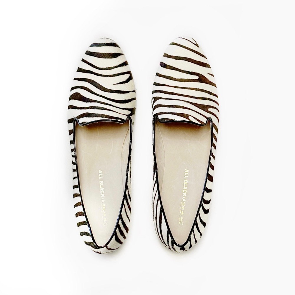 Limited edition Zebra Hair Flat- All Black and American Rag Cie